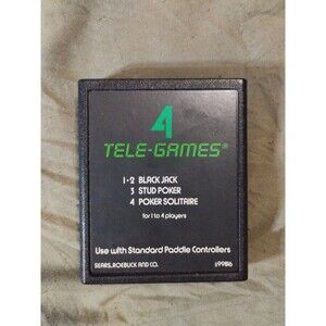 Poker Plus for Atari 2600. Tested. Rare Sears Text Variant.